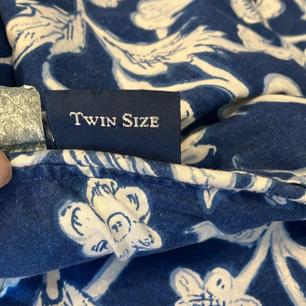 Ralph Lauren Vintage Persimmon blue cotton floral twin comforter & pillow sham